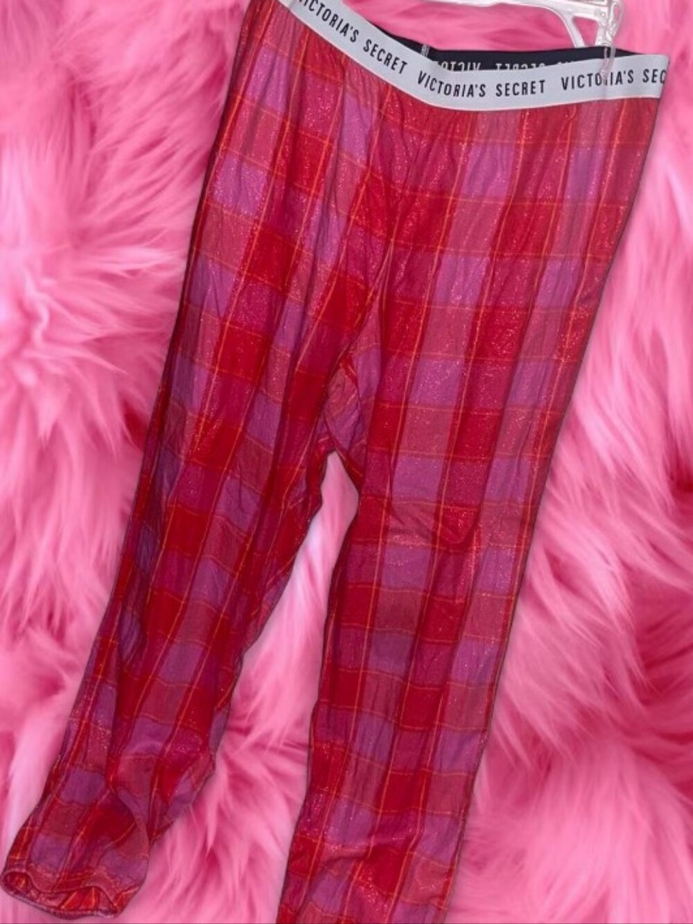 Victoria's Secret Red & Pink Plaid Lounge Pants